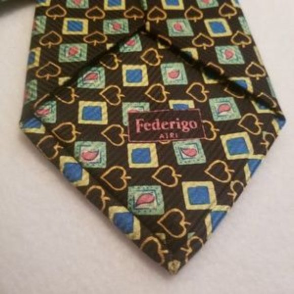 Federigo Spades Pattern Men's Tie - Picture 5 of 5